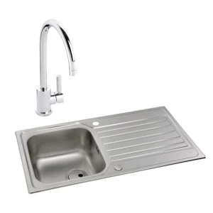 Abode Connekt 1B Inset St/Steel Sink & Atlas Tap Pack