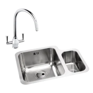 Abode Matrix 1.5B LHMB Undermount St/Steel Sink & Astral Tap Pack