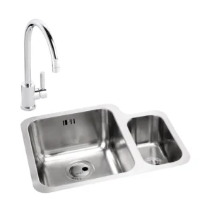 Abode Matrix 1.5B LHMB Undermount St/Steel Sink & Atlas Tap Pack