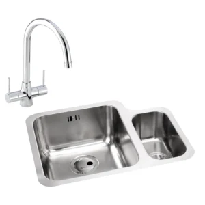 Abode Matrix 1.5B LHMB Undermount St/Steel Sink & Nexa Tap Pack