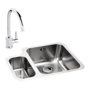 Abode Matrix 1.5B RHMB Undermount St/Steel Sink & Atlas Tap Pack