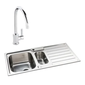 Abode Neron 1.5B Inset St/Steel Sink & Atlas Tap Pack