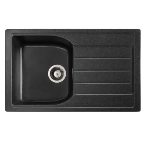 Abode Oriel 1B & Drainer Granite Inset Sink - Black