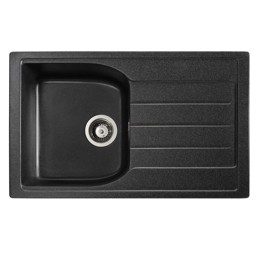 Abode Oriel 1B & Drainer Granite Inset Sink - Black