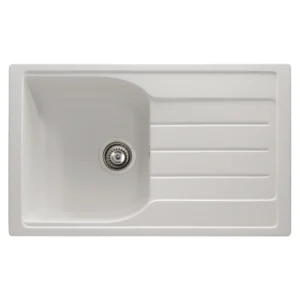 Abode Oriel 1B & Drainer Granite Inset Sink - Frost White