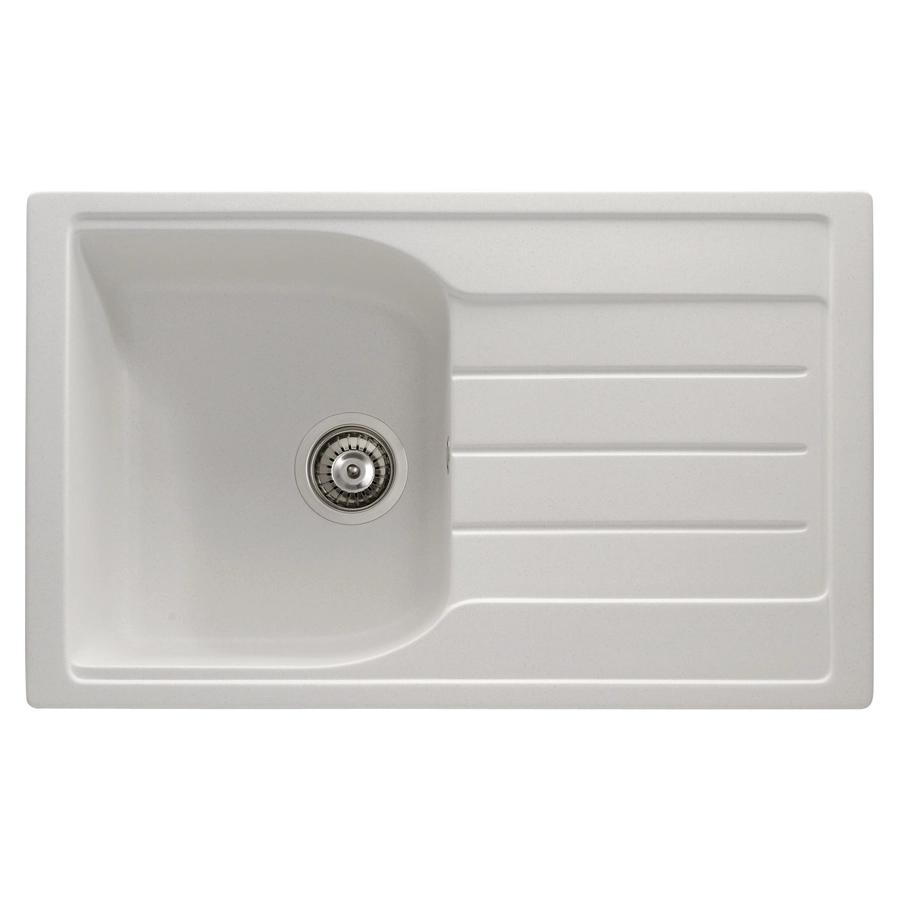 Abode Oriel 1B & Drainer Granite Inset Sink - Frost White