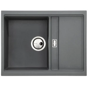 Abode Syncronist Compact 1.25B & Drainer Inset/Undermount Sink - Metallic Grey
