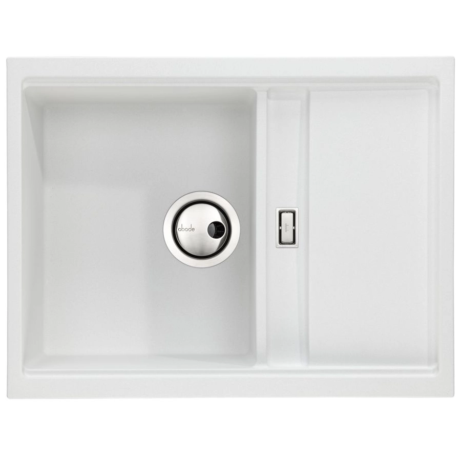 Abode Syncronist Compact 1.25B & Drainer Inset/Undermount Sink - White
