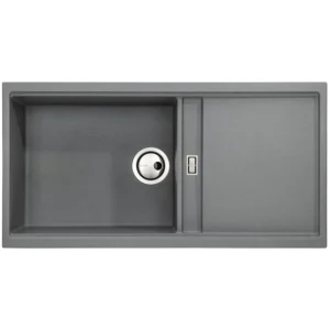 Abode Syncronist Large 1.25B & Drainer Inset/Undermount Sink - Metallic Grey