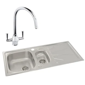Abode Trydent 1.5B Inset St/Steel Sink & Astral Tap Pack
