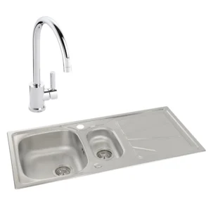 Abode Trydent 1.5B Inset St/Steel Sink & Atlas Tap Pack