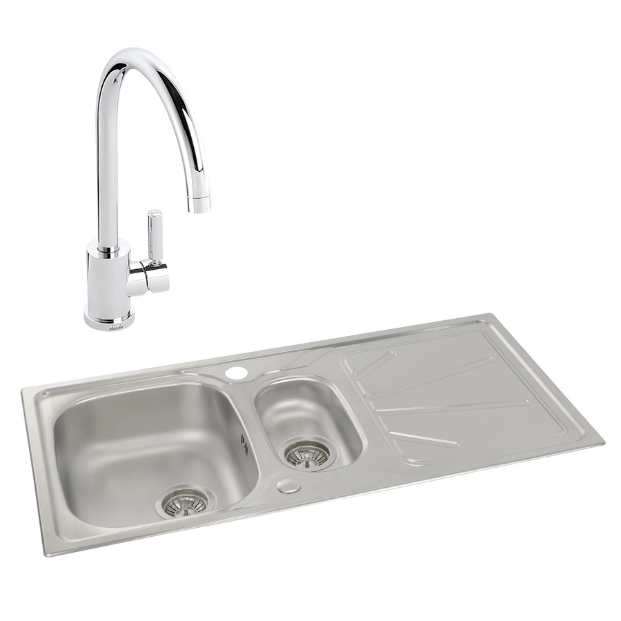 Abode Trydent 1.5B Inset St/Steel Sink & Atlas Tap Pack