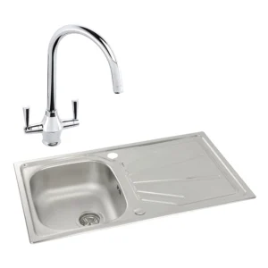Abode Trydent 1B Inset St/Steel Sink & Astral Tap Pack