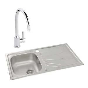 Abode Trydent 1B Inset St/Steel Sink & Atlas Tap Pack