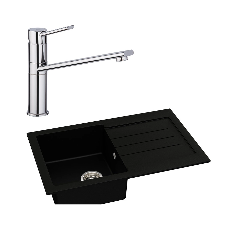 Abode Xcite 1B Inset Black Metallic Sink & Specto Tap Pack