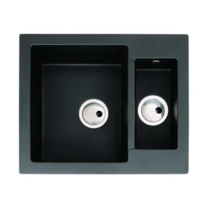 Abode Zero 1.5B Granite Inset Sink - Black Metallic