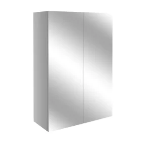 Alba 500mm Mirrored Wall Unit - Light Grey Gloss