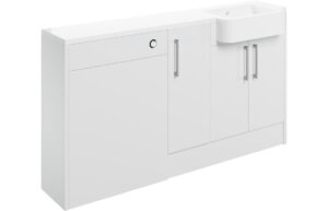 Alba 1542mm Basin  WC & 1 Door Unit Pack (LH) - White Gloss