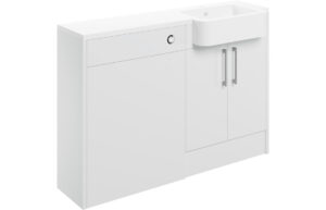 Alba 1242mm Basin & WC Unit Pack (LH) - White Gloss