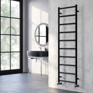 Alberta Aluminium Heated Towel Rail 800x500mm - Black