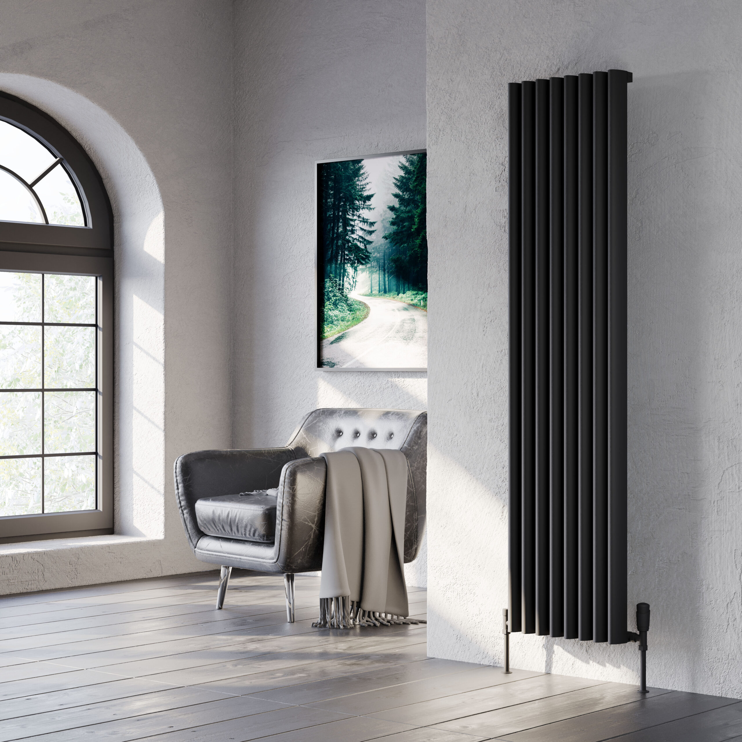 Toronto Aluminium Radiator 1775x490mm - Matt Black