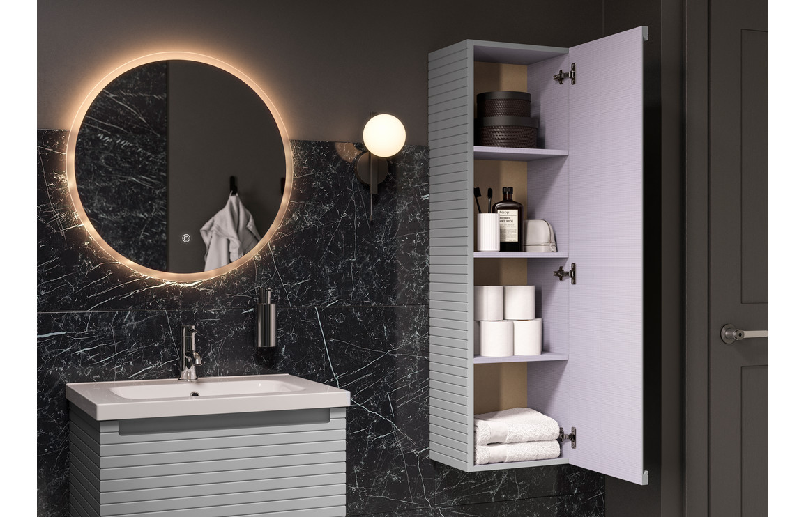 Align 800mm Wall Hung 1 Drawer Basin Unit & Worktop - Matt Mineral Grey - Image 3