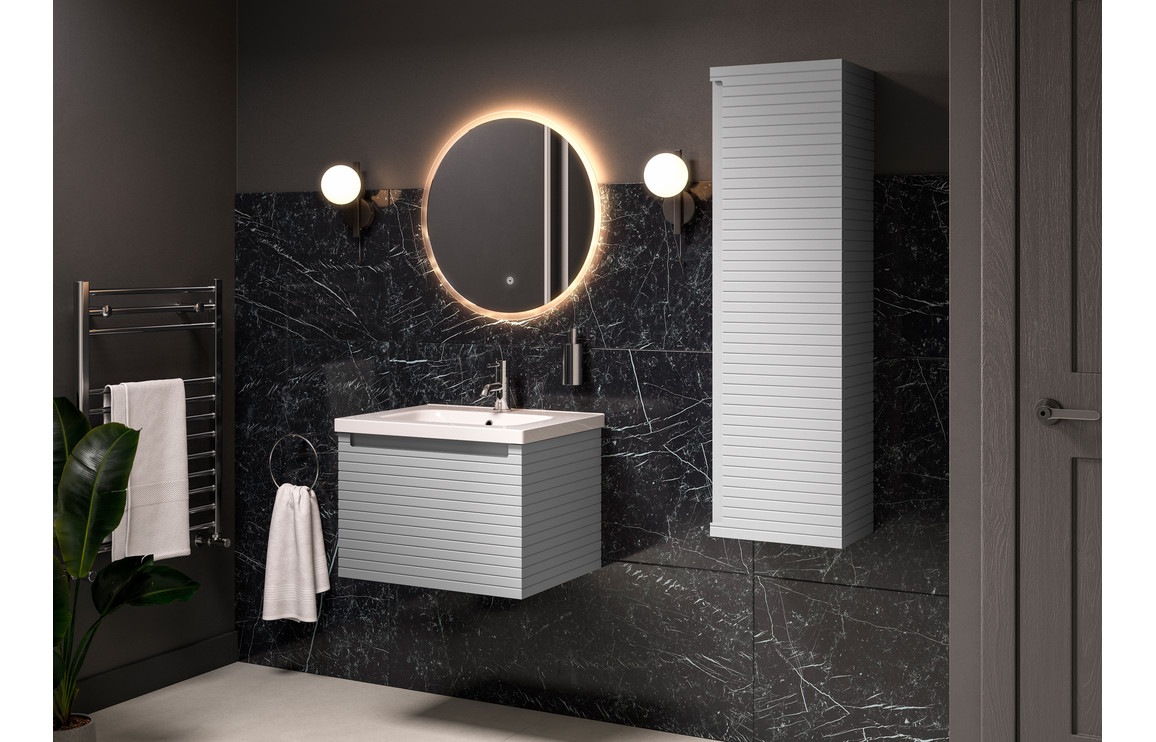 Align 800mm Wall Hung 1 Drawer Basin Unit & Worktop - Matt Mineral Grey - Image 2