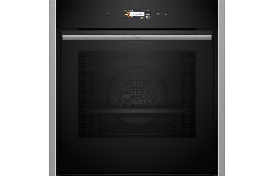 Neff N70 B54CR31N0B Single Slide & Hide Electric Oven - Black w/Steel Trim