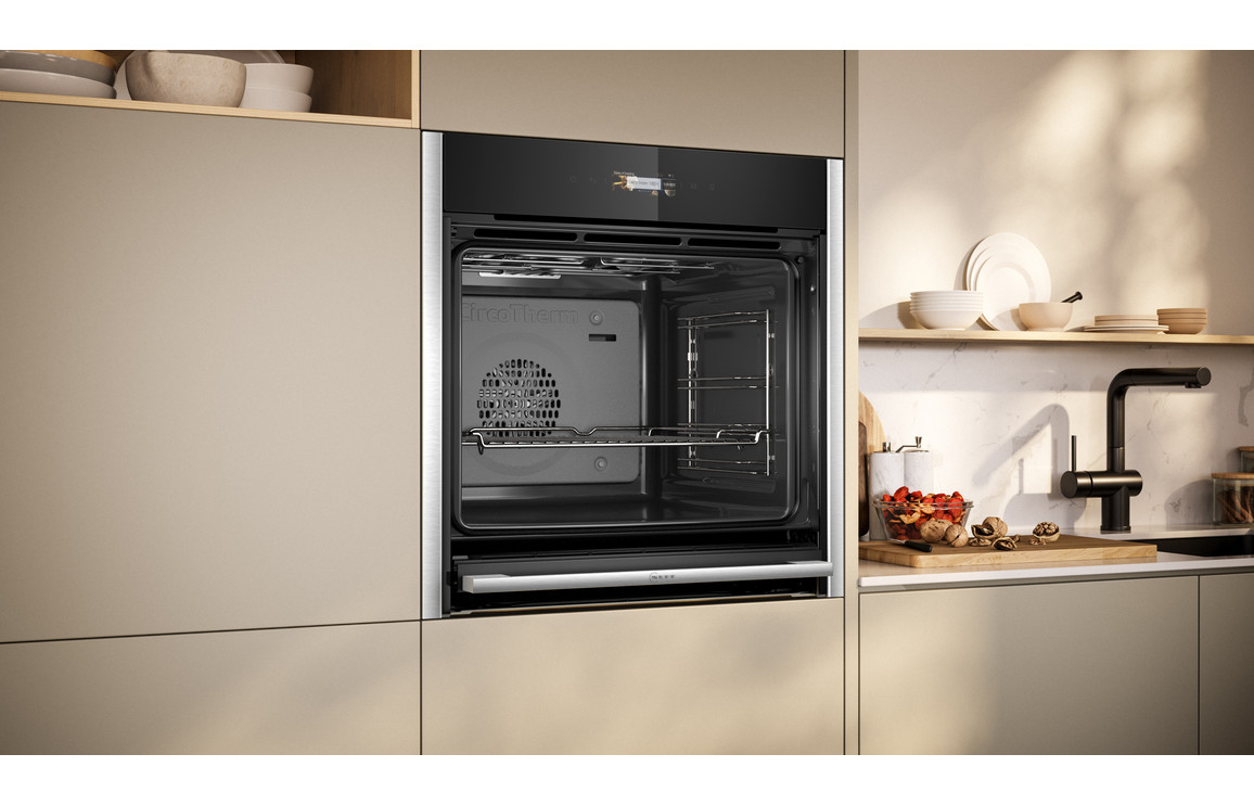 Neff N70 B54CR31N0B Single Slide & Hide Electric Oven - Black w/Steel Trim - Image 5