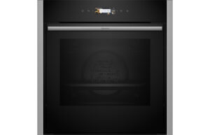 Neff Slide Hide Pyrolytic Oven N70 B54CR71N0B Single - Black w/Steel Trim