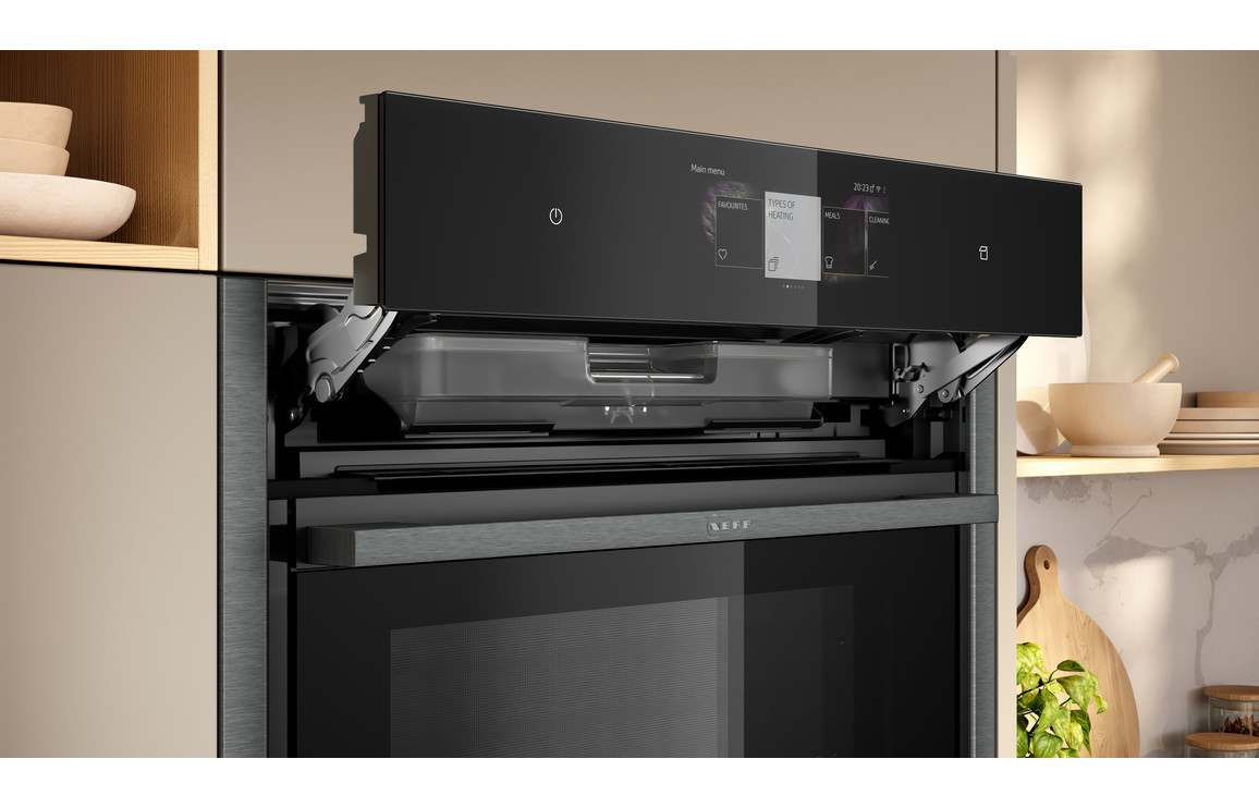 Neff N90 B64VT73G0B Single Slide & Hide Pyrolytic Oven w/Steam - Black w/Graphite Trim - Image 3