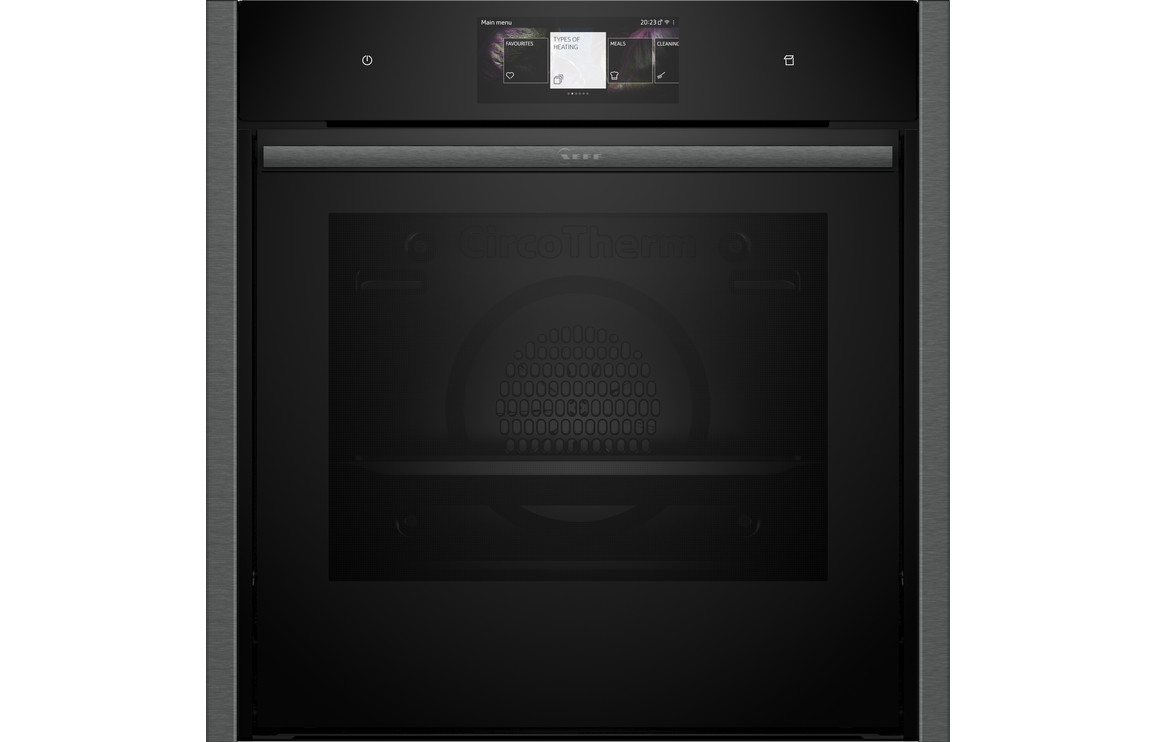 Neff N90 B64VT73G0B Single Slide & Hide Pyrolytic Oven w/Steam - Black w/Graphite Trim