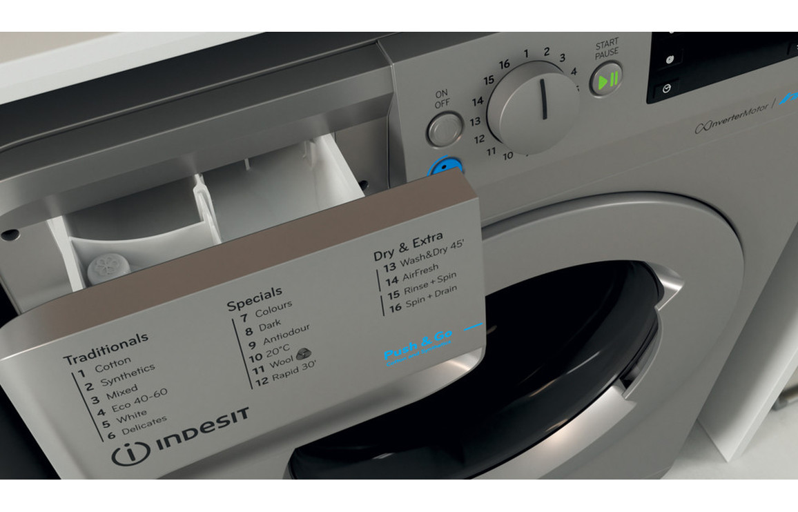 Indesit BDE 86436X S UK N F/S 8/6kg 1400rpm Washer Dryer - Silver - Image 7