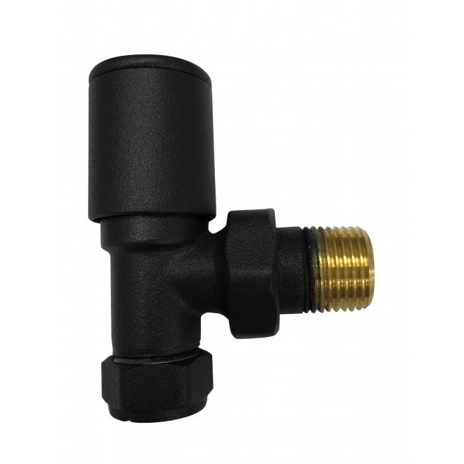 Black Radiator Valve Angled 15mm (Pair) - Image 2