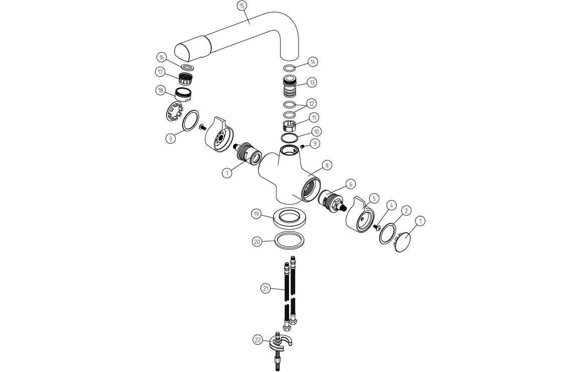 Prima Classic Dual Lever Quarter Turn Mixer Tap - Chrome - Image 2