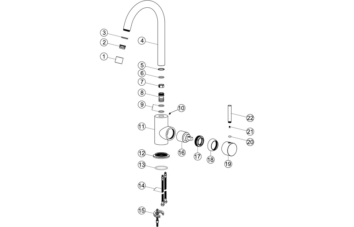 Prima Soho Single Lever Swan Neck Mixer Tap - Brushed Steel - Image 3