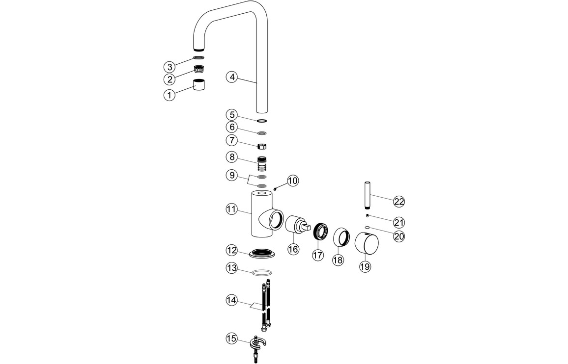 Prima Rhode U-Spout Mixer Tap - Chrome - Image 2