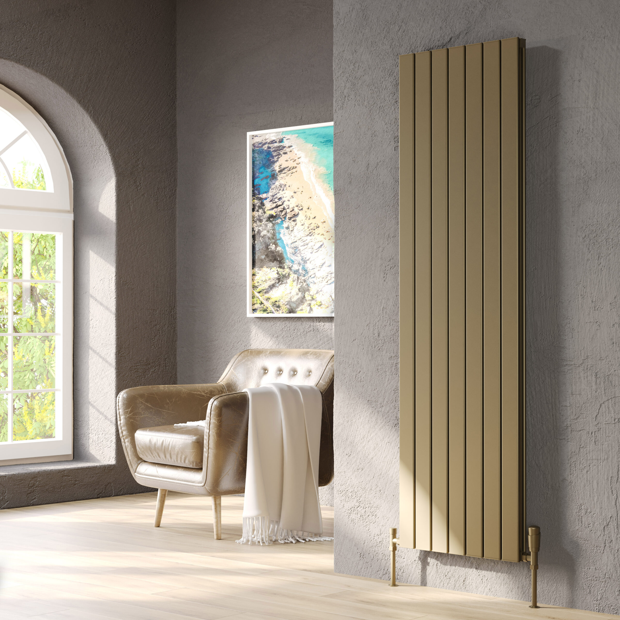 Victoria Single Aluminium Radiator 1775x440mm - Bronze - Image 2