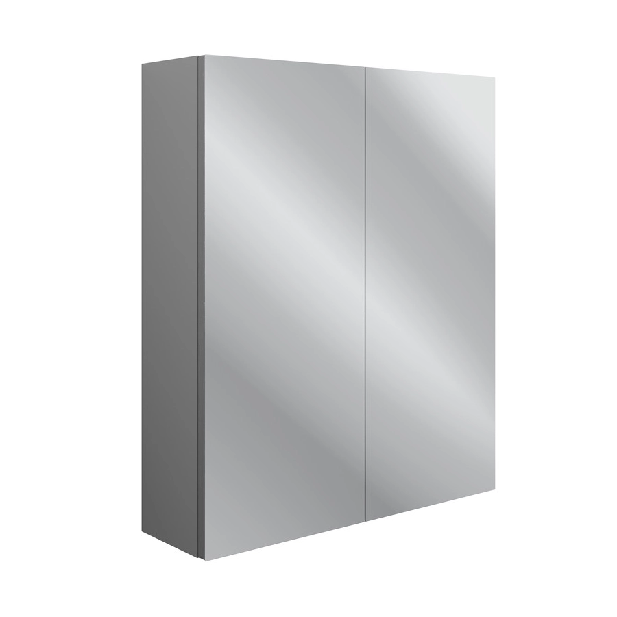 Benita 600mm 2 Door Mirrored Wall Unit - Grey Ash
