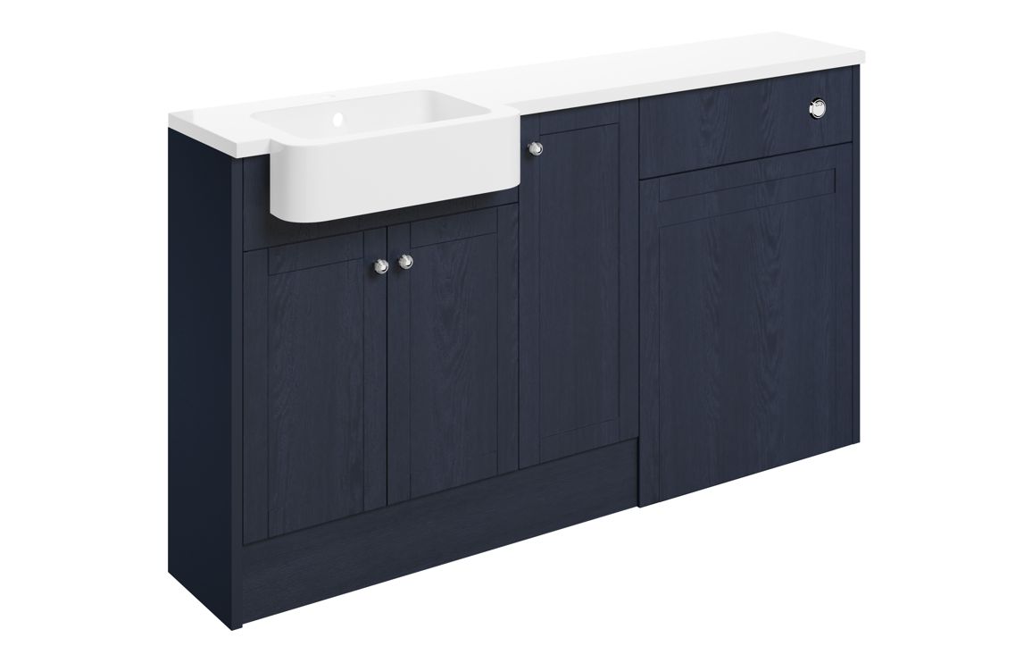 Benita 1542mm Basin WC & 1 Door Unit Pack (RH) - Indigo Ash