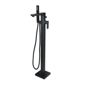 Berio Floor Standing Bath/Shower Mixer - Matt Black