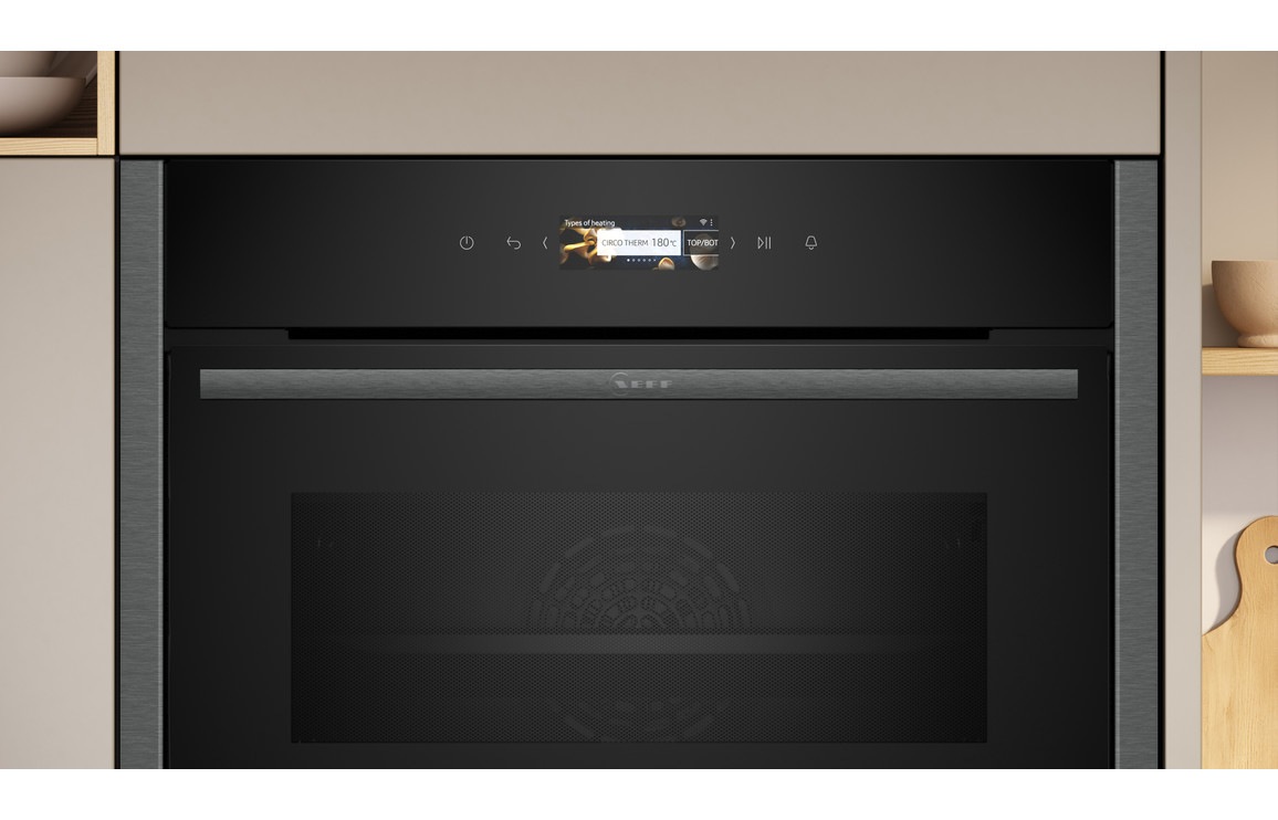 Neff N70 C24MR21G0B Compact Electric Oven & Microwave - Black w/Graphite Trim - Image 2