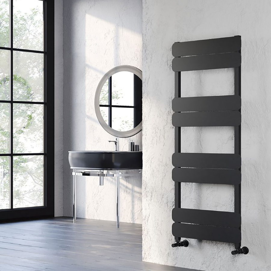 Canmore Aluminium Towel Radiator 1760x500mm - Black