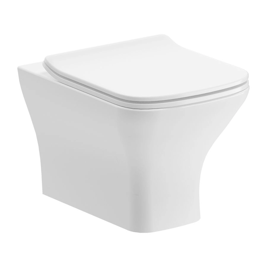 Cedarwood Rimless Comfort Height Back To Wall WC & Slim Soft Close Seat