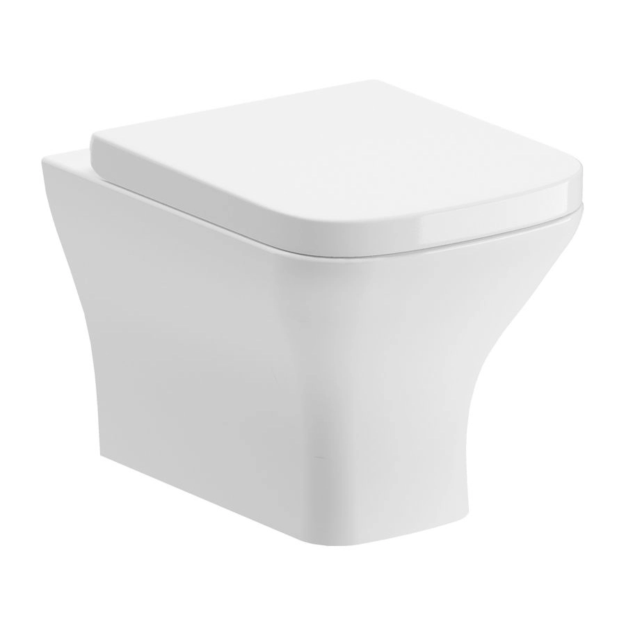 Cedarwood Rimless Comfort Height Back To Wall WC & Wrapover Soft Close Seat