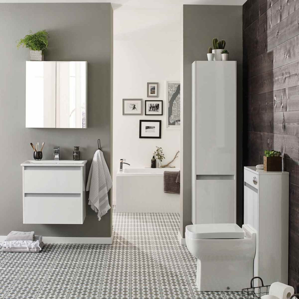 City Wall Mounted Tall Unit White - Image 2