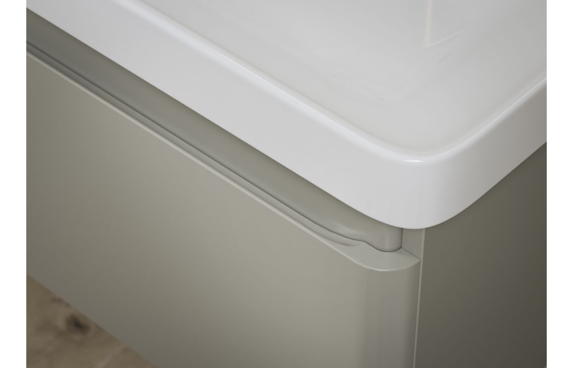 Cosmos 350mm Wall Hung 1 Door Tall Unit - Matt Latte - Image 3