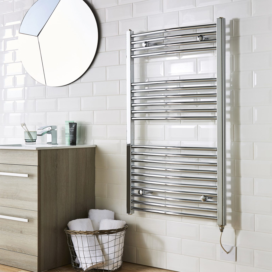 Curved Towel Rail 300mm x 1600mm Chrome