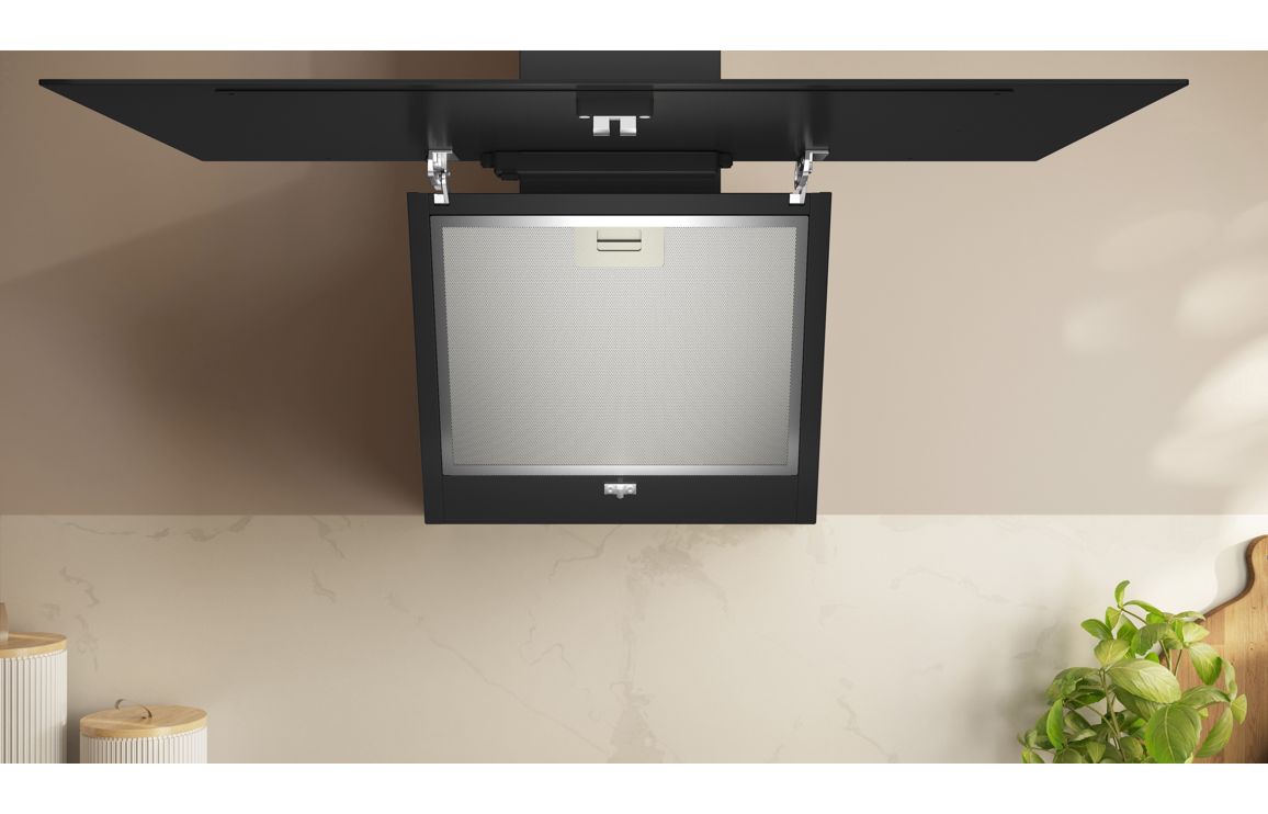 Neff N30 D83IDK1S0B 80cm Angled Chimney Hood - Black Glass - Image 5
