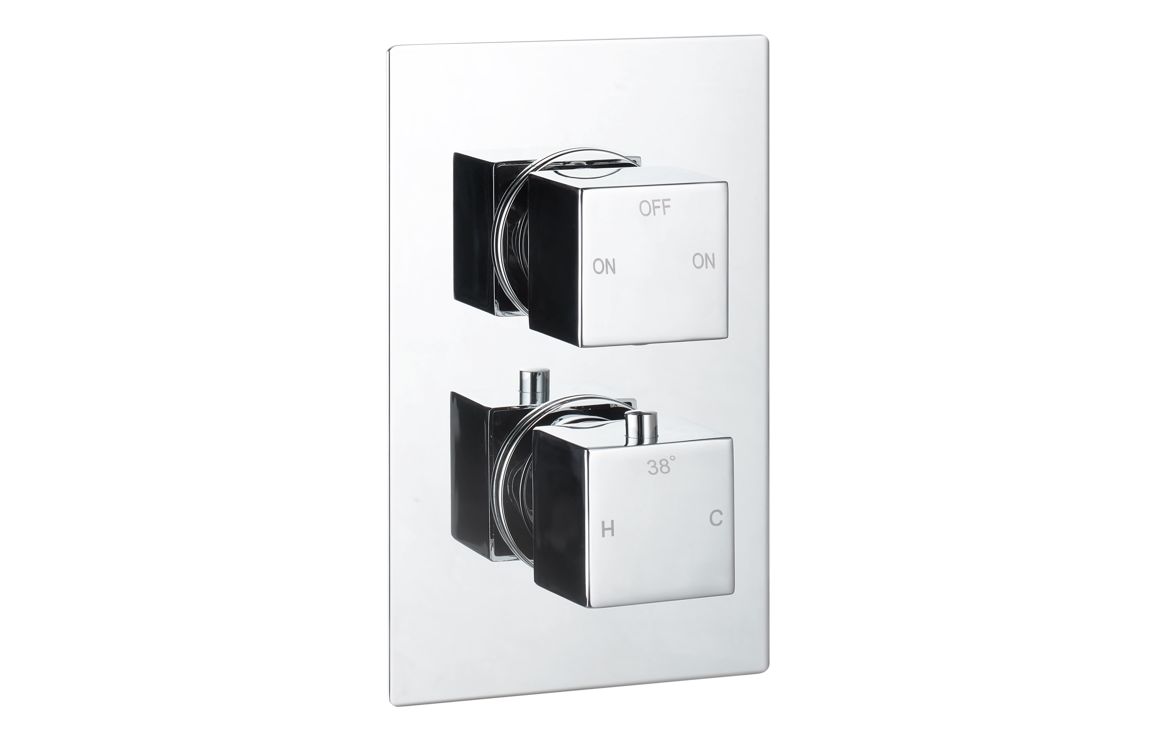 Comet Thermostatic Two Outlet Twin Shower Valve - Chrome